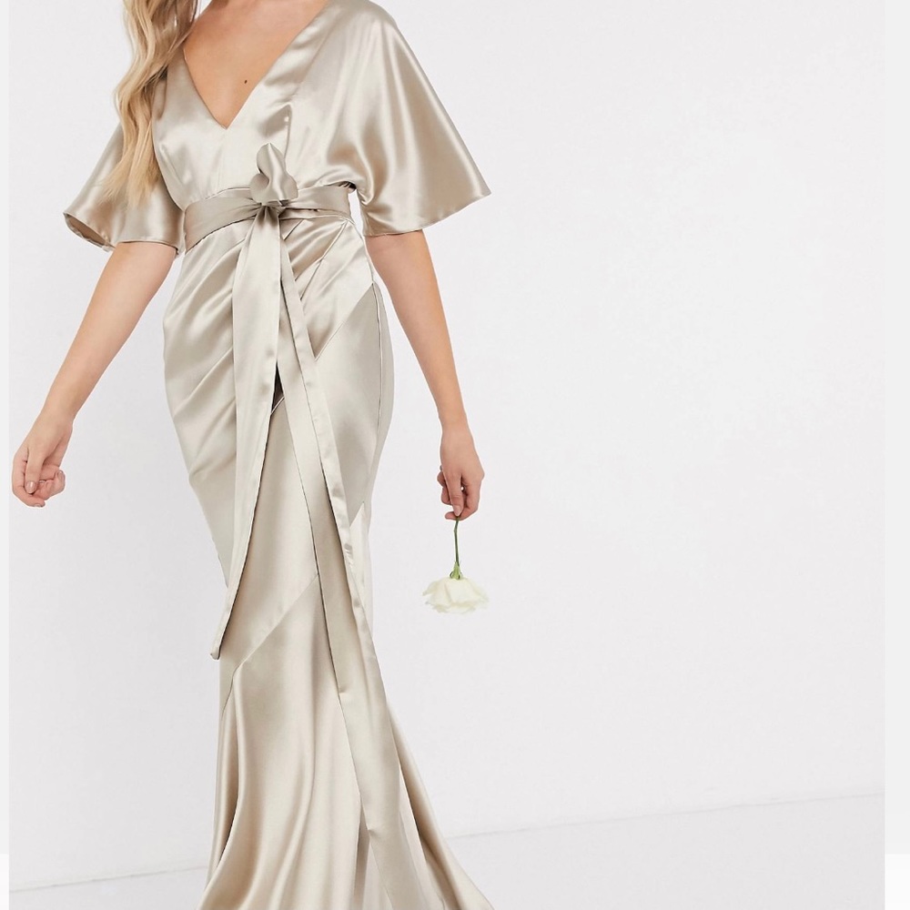 ASOS satin maxi bridesmaid dress size US 6